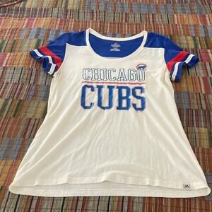 Chicago Cubs Women's Baseball Tee by Majestic Size Large
